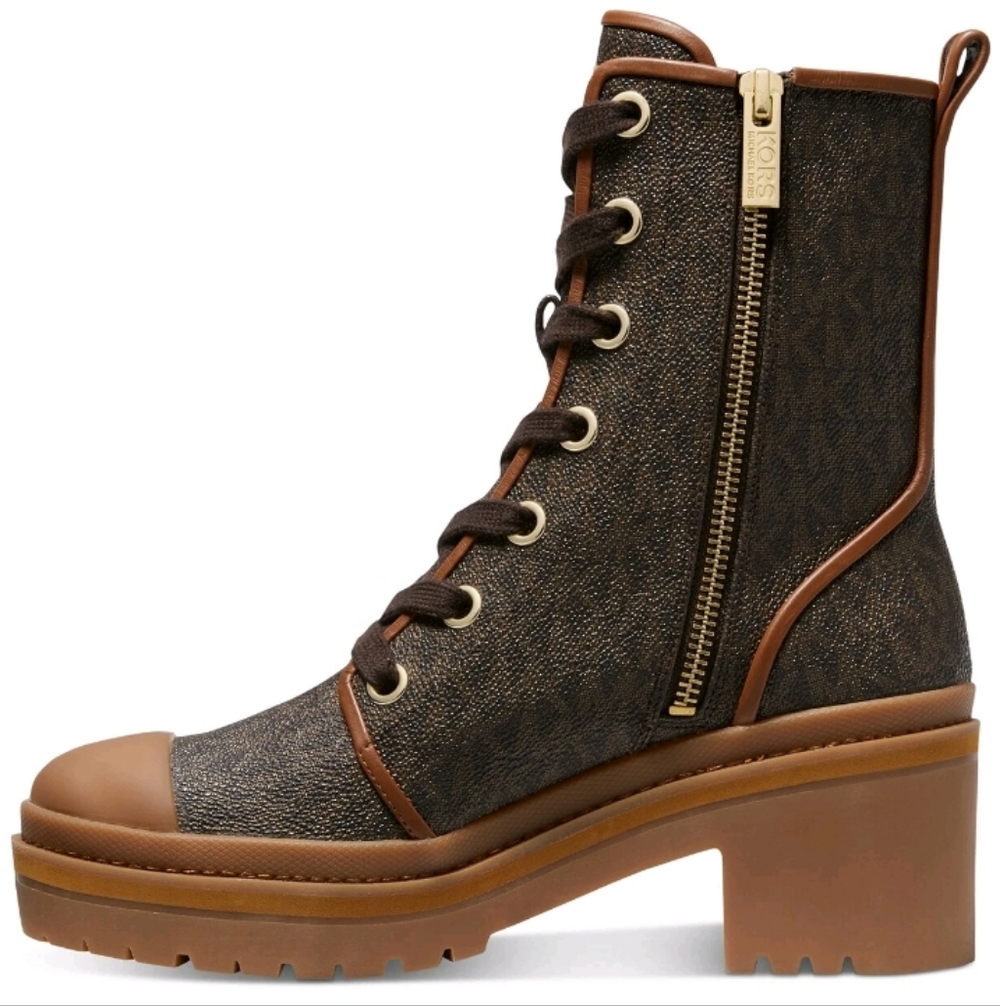 Michael Kors Dark Brown Lace-Up Boots - Picture 3 of 4